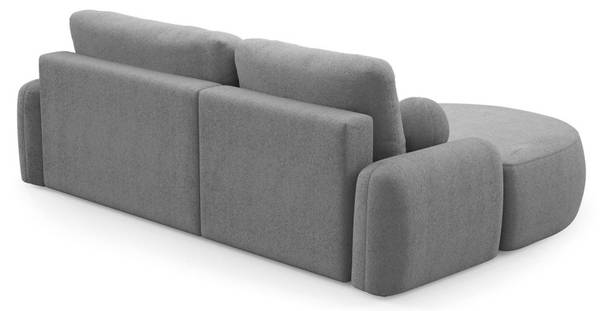 Rundes Ecksofa CLEO  mit Schlaffunktion Grau - Polyester - 264 x 89 x 172 cm