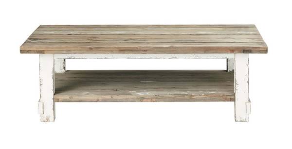 Couchtisch ATLANTIC Weiß - Massivholz - 140 x 45 x 80 cm