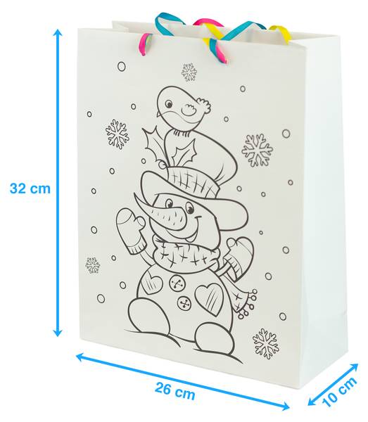 Geschenktüte Malen mit Filzstiften KIDS Weiß - Papier - 26 x 10 x 32 cm