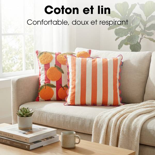 Sierkussen MEMIHO111400036 oranje - textiel - 45 x 10 x 45 cm