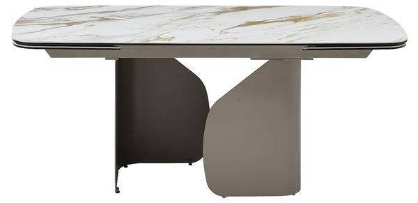 Esstisch CAMUVO Weiß - Keramik - Glas - 220 x 75 x 90 cm