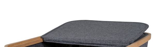 Wäschekorb Noto Grau - Bambus - Holzwerkstoff - 33 x 54 x 54 cm