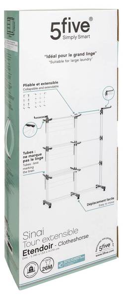 Modularer Wäscheständer SINAI Weiß - Metall - 53 x 170 x 78 cm