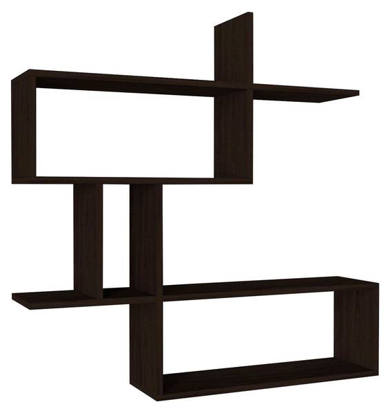 Wandregal Montera Wenghe Braun - Holzwerkstoff - 100 x 107 x 22 cm