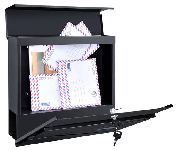 Briefkasten Schönburg Grau - Metall - 37 x 37 x 11 cm