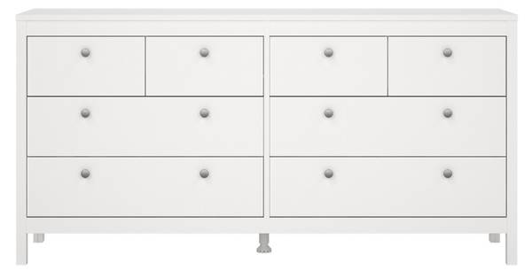 Kommode Madrid Weiß - Holz teilmassiv - 160 x 80 x 39 cm