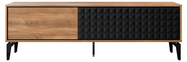 TV-Lowboard Ella Schwarz - Braun - Holzwerkstoff - 190 x 60 x 40 cm