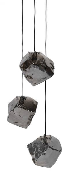 Pendelleuchte Rock Chromed 3L Grau - Metall - 50 x 150 x 50 cm