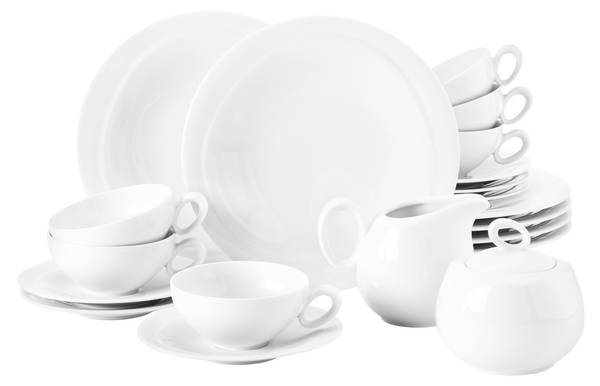 Teeservice Trio 20-teilig Weiß - Pinie - 2 x 2 x 2 cm