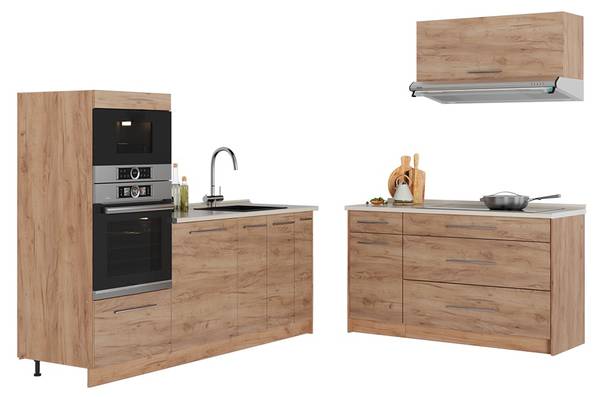 Küchenzeile Fame-Line 63897 Braun - Stahl - 340 x 154 x 60 cm