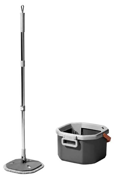 Kit serpillière avec réservoir Gris - Orange - Polyester - 34 x 20 x 33 cm