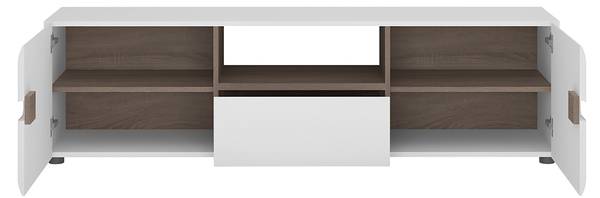 Wohnzimmer-Set LEGNICA-129-6 3er-Set Weiß - Holzwerkstoff - 243 x 195 x 42 cm