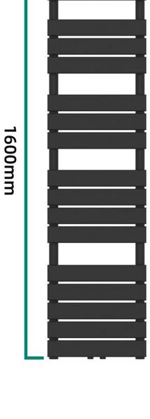 Handdoekradiator Voss zwart - 40 x 160 cm