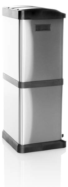 Mülleimer CLEAN VII Silber - Stahl - 32 x 78 x 32 cm