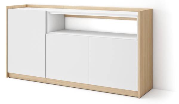 Dressoir Sokkel II licht eikenhout - wit