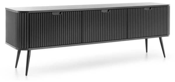 Meuble TV debout ZOVA Noir - Mélamine - 168 x 56 x 39 cm