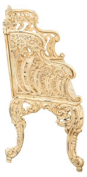 Banc de jardin OPERA Blanc - Fonte - 48 x 89 x 112 cm
