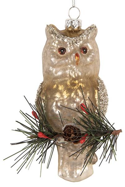 Weihnachtsanhänger Eule CH675427 Gold - Glas - 5 x 13 x 6 cm