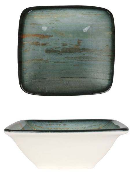 Serveerschaal Madera  set van 2 groen - porselein - 15 x 2 x 15 cm