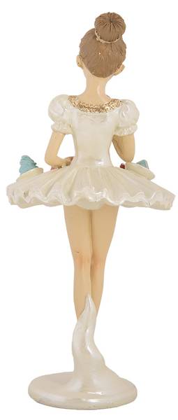 Dekorationsfigur Ballerina Deco&Ohnny Weiß - Kunststoff - 10 x 24 x 10 cm