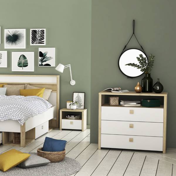 Ladekast HEVA wit - plaatmateriaal op houtbasis - 44 x 82 x 93 cm