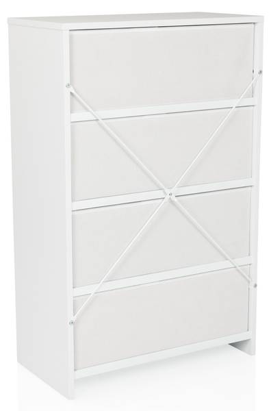 Kommode ESTORIA Weiß - Aluminium - 58 x 92 x 30 cm