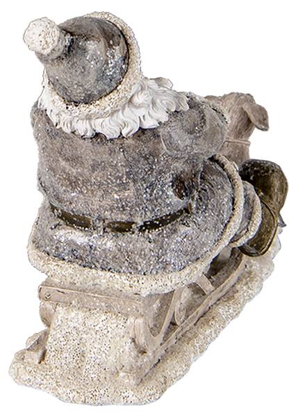 Figur Weihnachtsmann Weihnachten-Eli Grau - Kunststoff - 8 x 16 x 24 cm