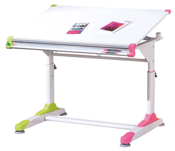 Bureau Color wit - deels massief hout - 100 x 69 x 66 cm