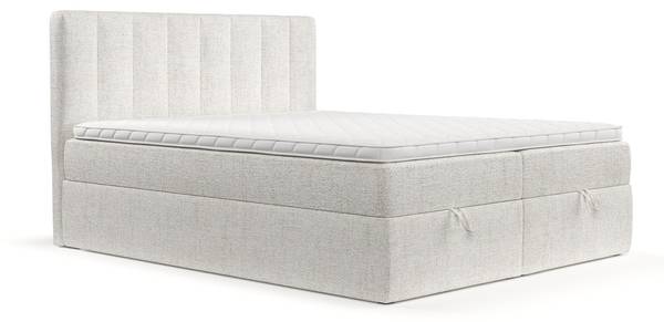 Boxspringbett LUSSO mit Stauraum Neve Creme - Liegefläche Breite: 200 cm