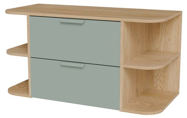 Waschbeckenunterschrank AVORELI Grün - Hellbraun