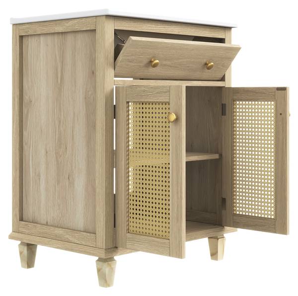 Badezimmerschrank RATT283 Ⅲ Braun - Holzwerkstoff - 47 x 87 x 61 cm