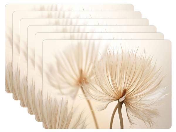 PLATZSETS Pappelsamen 6er-Set Beige - Vinyl - 45 x 30 x 1 cm