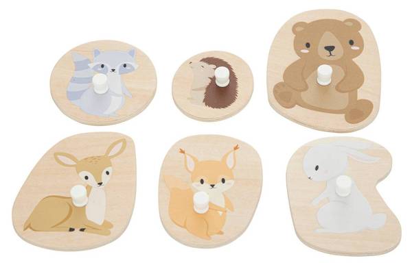 Baby-Puzzle FORA Grün - Massivholz - 21 x 1 x 30 cm