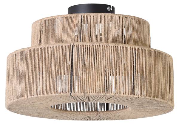 Deckenleuchte Bern Jute Braun - Naturfaser - 36 x 20 x 36 cm