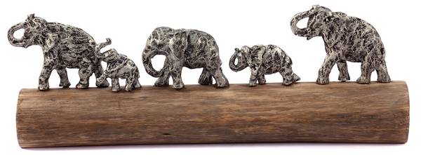 Skulptur Family Walk Braun - Metall - 57 x 20 x 10 cm
