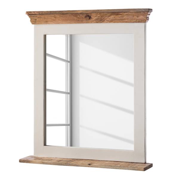 Badkamerspiegel Newhaven massief mangohout - mangohout/wit