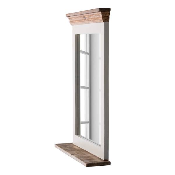 Badkamerspiegel Newhaven massief mangohout - mangohout/wit