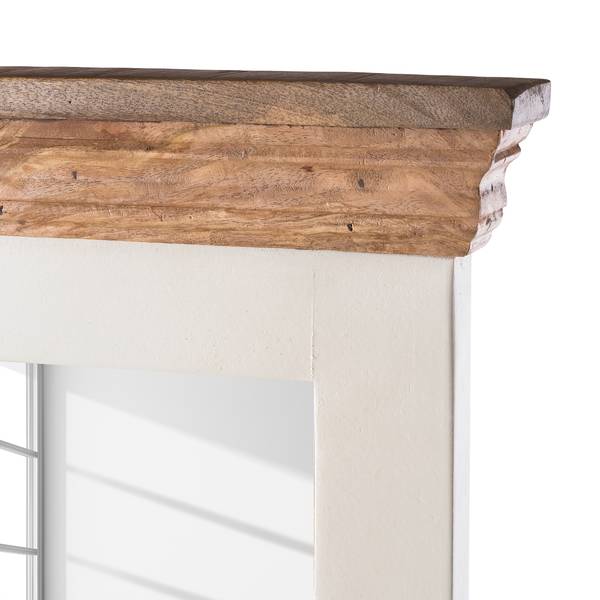 Badkamerspiegel Newhaven massief mangohout - mangohout/wit