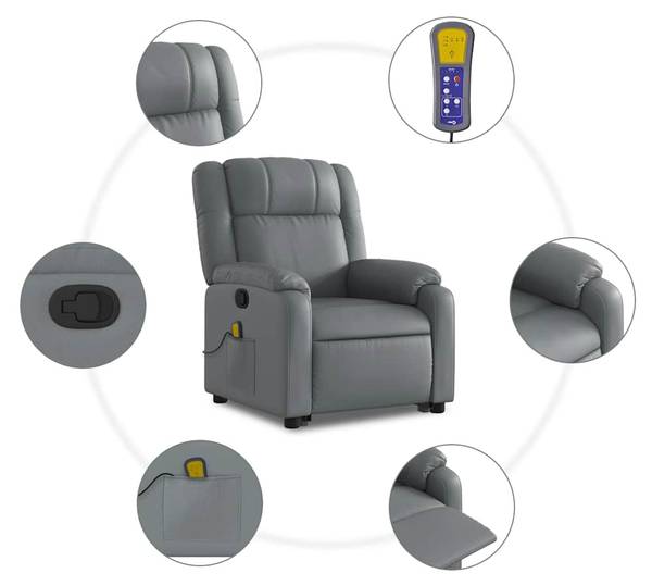 Massagesessel mit Aufstehhilfe 3032396-2 Grau