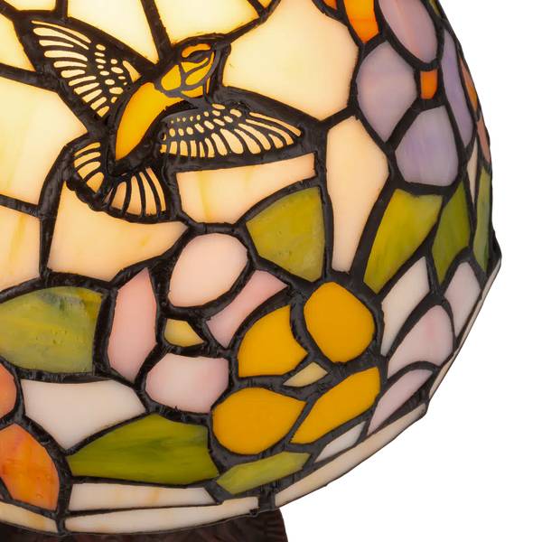 Tiffany Tischlampe Kolibri 7005 Weiß - Glas - 20 x 36 x 20 cm