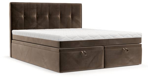 Boxspringbett ARIVO mit Stauraum Paros Braun - Liegefläche Breite: 140 cm