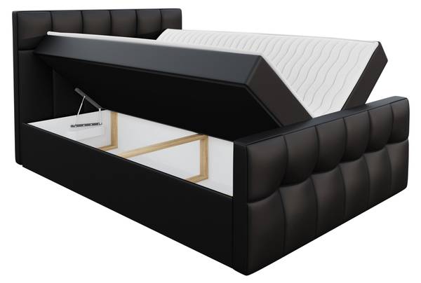Boxspringbett Malibu Schwarz - Liegefläche Breite: 140 cm