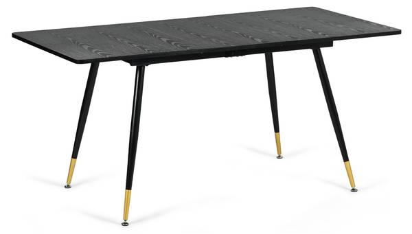 Esstisch WHALEN DK BG Schwarz - Gold - Holzwerkstoff - 80 x 75 x 160 cm