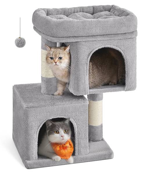 Katzenbaum Budapest Grau - Holzwerkstoff - 30 x 67 x 40 cm