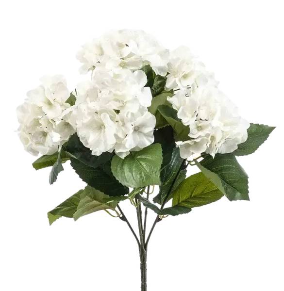 Künstliche Hortensie Biggi Beige - Kunststoff - 20 x 40 x 20 cm