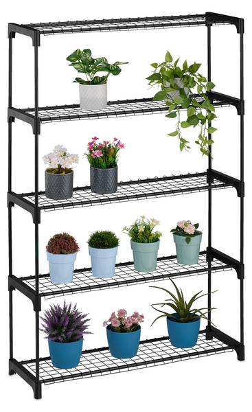 Schwarzes Blumenregal Metall 5 Ebenen kaufen