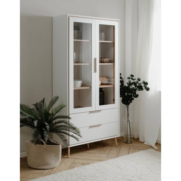 Buffet ARONA Marron - Blanc - Bois manufacturé - 38 x 185 x 90 cm