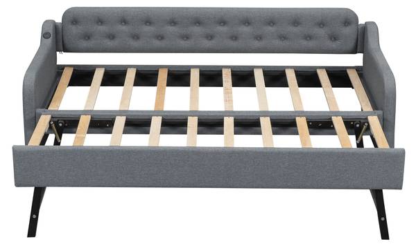 Kinderbett ｜K-429 Grau - Holzwerkstoff - 191 x 79 x 215 cm