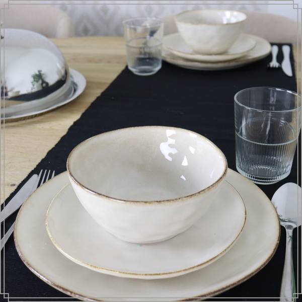 Geschirrset Maple 18er-set Beige - Naturfaser - 27 x 2 x 27 cm