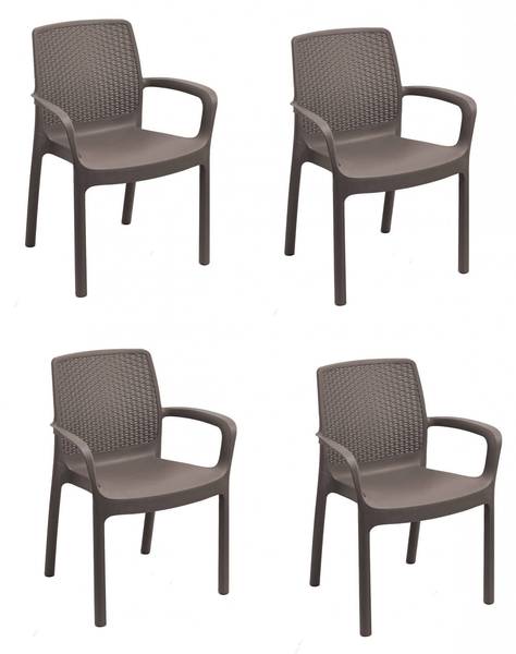 Gartenstuhl Viterbo Braun - Kunststoff - 54 x 82 x 61 cm